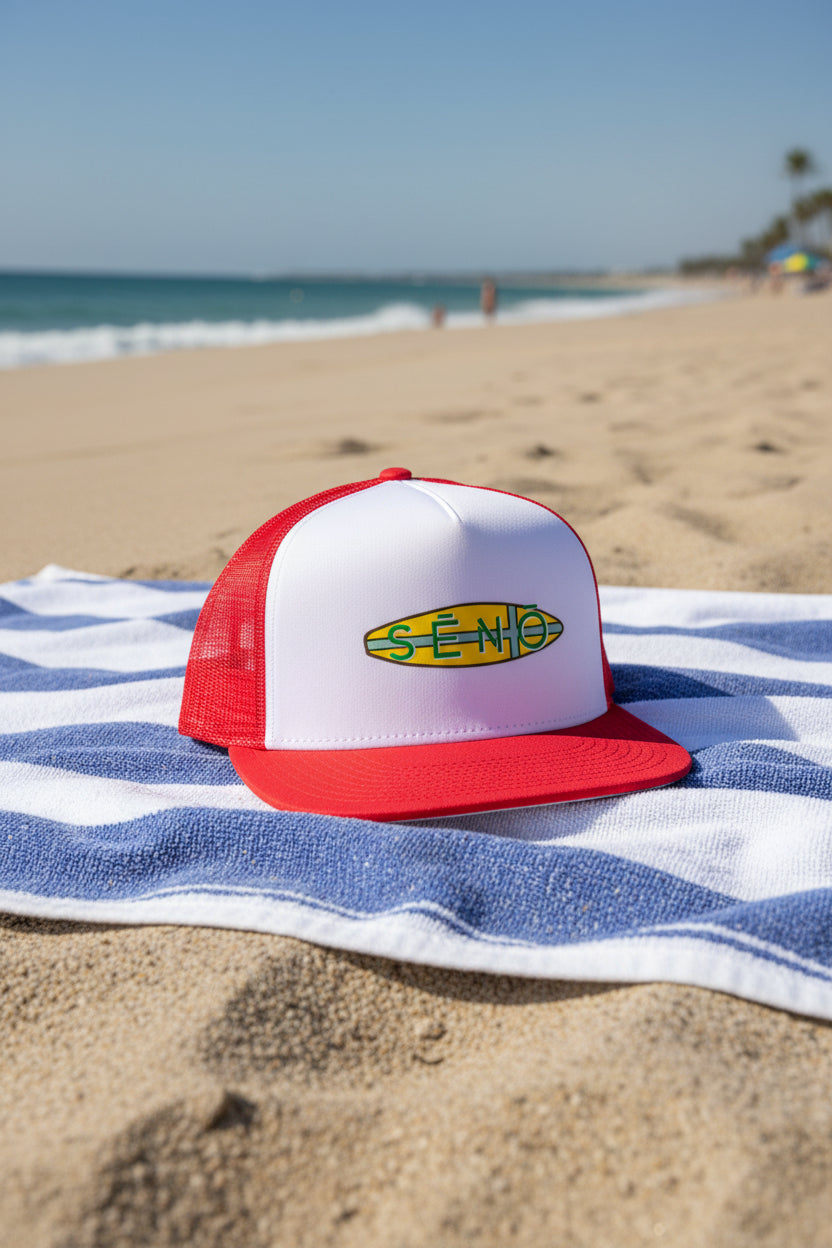 White Crown 5 Panel Trucker Cap